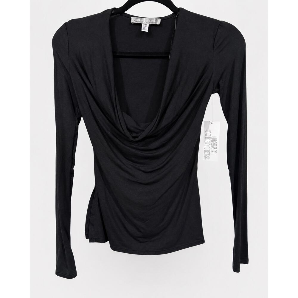 Urban Outfitters Late Night Cowl Neck Top Women Extra Extra Small Black New Tags